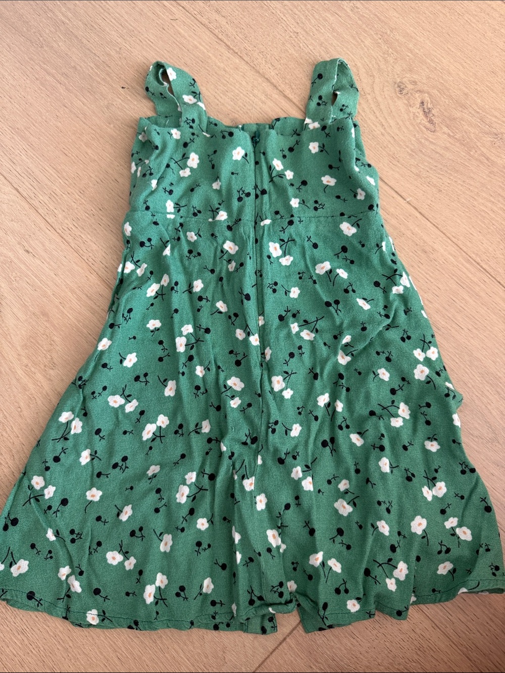 Reformation Green Floral Button-Front Kids Dress - Picture 4 of 4